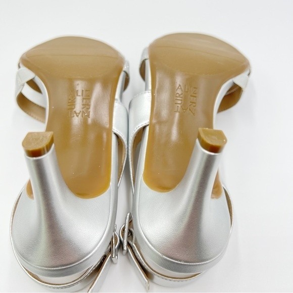 Naturalizer‎ Women's Silver Metallic Glitter Taimi Strappy Dress Sandal Heels 7 - Picture 13 of 15